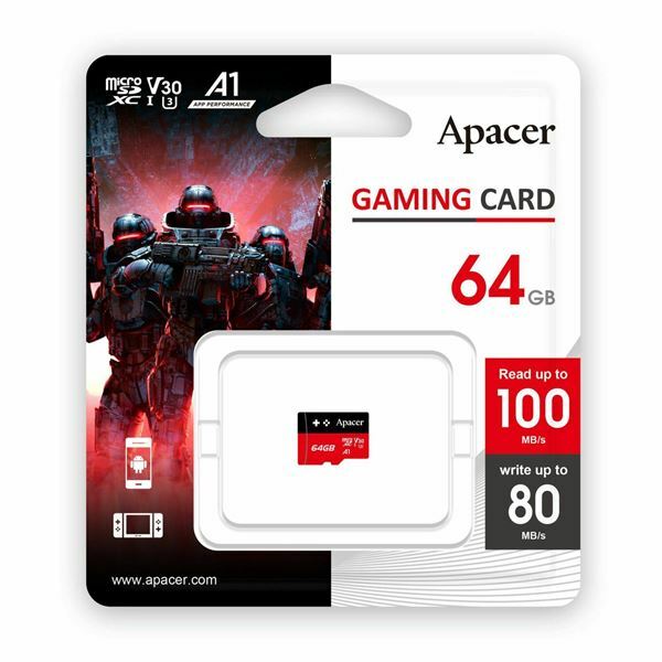 Picture of APACER microSD XC  64GB spominska kart. Class 30 Gaming AP64GMCSX10U7-RAGC