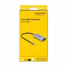 Delock priklopna postaja USB 3.1 4x TipC 10/Gbps PD 85W srebrn 64235