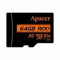 Picture of APACER microSD XC  64GB spominska kart. UHS-I U3 R100 V30 A2 AP64GMCSX10U8-R