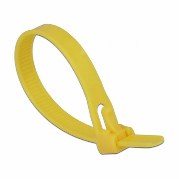 Delock vezice 150x7,5mm za večkratno uporabo rumene pak/100 18760