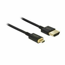 Slika Delock kabel HDMI D-mikro  3D 4K slim 1,5m črn 84782