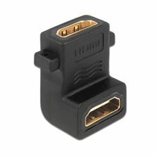 Slika Delock adapter HDMI Ž - HDMI Ž 19-pin kotni vijačenje 65510