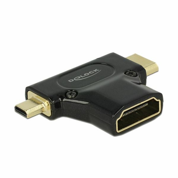 Picture of Delock adapter HDMI-C Mini M / HDMI-D mikro M / HDMI Ž 65666