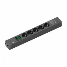 Bachmann razdelilec rack 5x220V Connect Line 2x USB A/C prenapetostna zaščita 2m