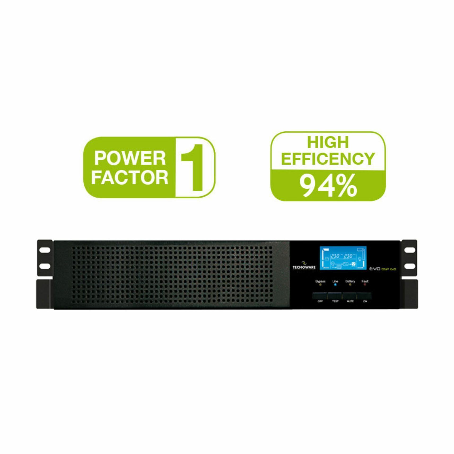 Tecnoware UPS rack EVO DSP PLUS 6000VA čisti sinus On-Line brez ...