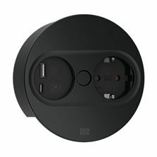 Bachmann TWIST 2 vgradna vtičnica črna 220V USB TipA TipC 946.104