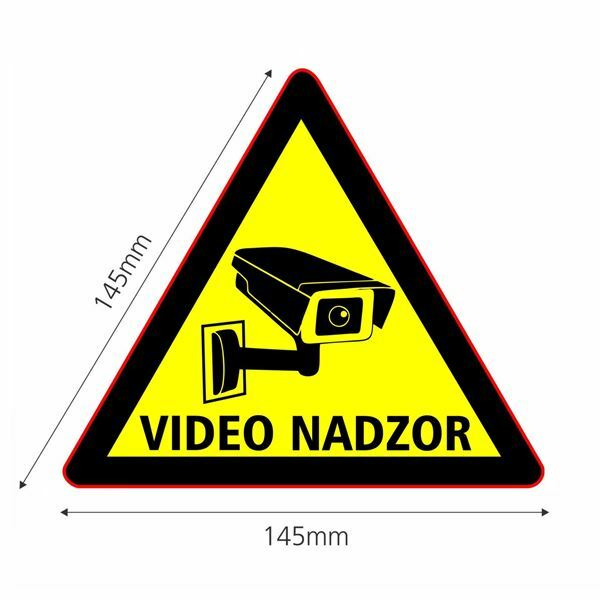 Nalepka trikotna "VIDEONADZOR" A5 (145x145)