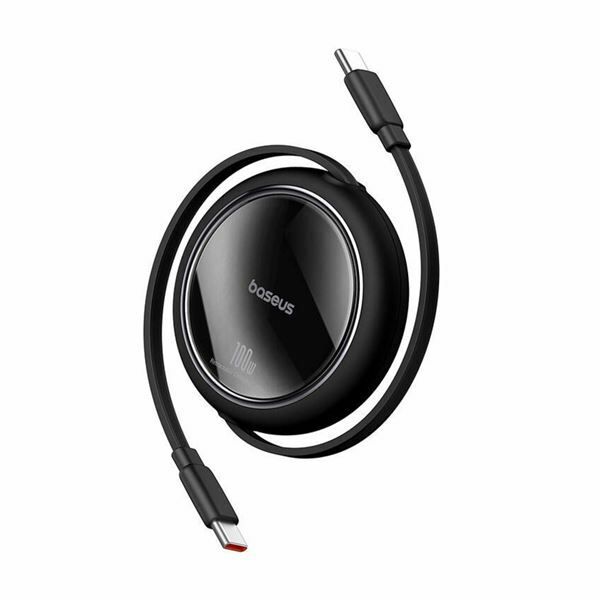 Baseus kabel USB C-C 1m 100W izvlečni črn Free2Draw