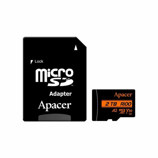 APACER microSD XC 2TB spominska kart. UHS-I U3 R100 V30 A2 AP2TBMCSX10U8-R