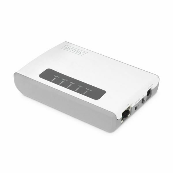 Digitus mrežni tiskalniški strežnik Wi-Fi 2x USB bel DN-13024