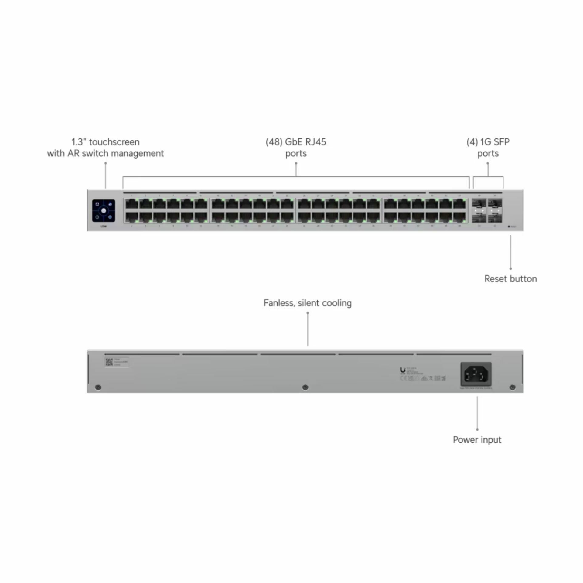 Ubiquiti stikalo 1G 48-port rack 4xSFP Unifi Gen2 USW-48 - TechTrade