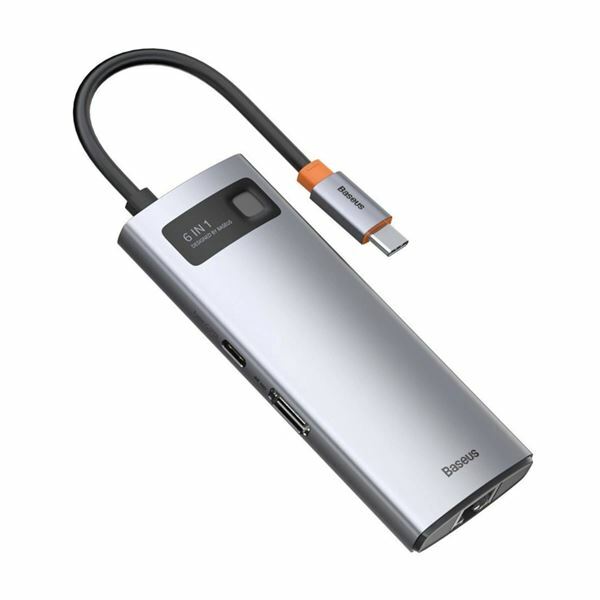 Baseus priklopna postaja USB 3.1 TipC 6v1 4K siva CAHUB-CW0G