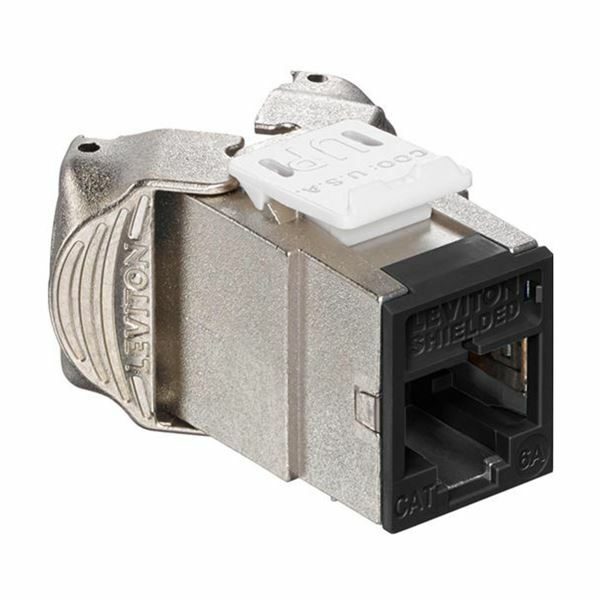 Leviton modul CAT.6A 10G FTP AtlasX1 toolless črn 6ASJK-RE6