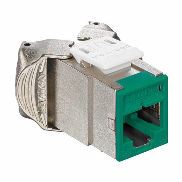 Leviton modul CAT.6A 10G FTP AtlasX1 toolless zelen 6ASJK-RV6
