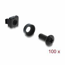 Delock matica vijak podložka set/100kos črni 42434