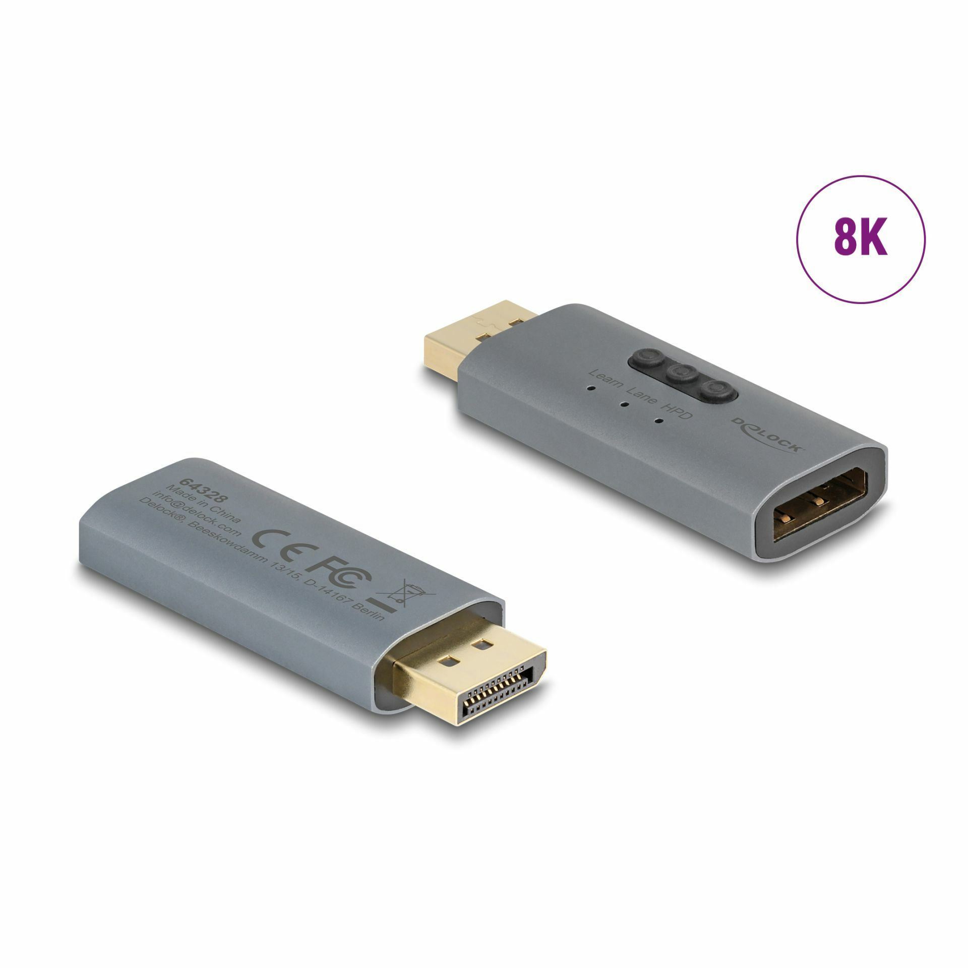 Delock adapter DisplayPortM-DisplayPortŽ 8K EDID Emulator 64328 - TechTrade