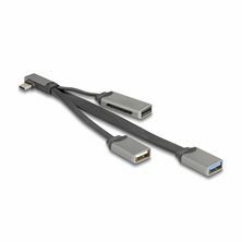 Delock hub USB TipC 2x TipA + čitalec kartic 64303