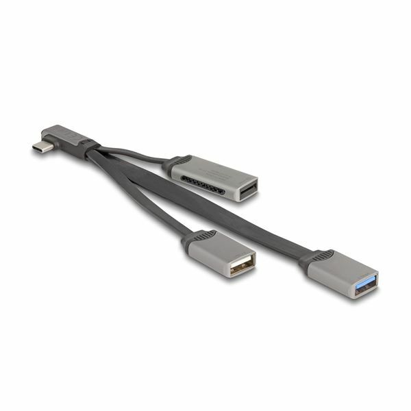 Delock hub USB TipC 2x TipA + čitalec kartic 64303