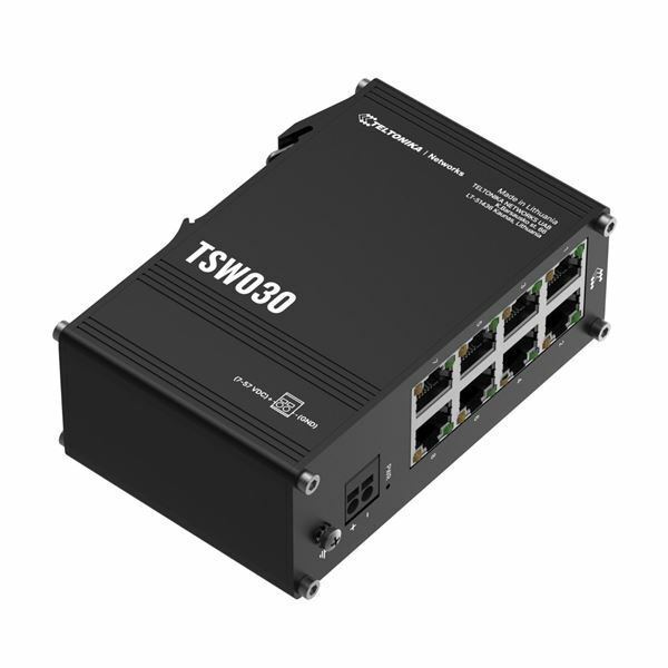 Teltonika stikalo 100M 8-port DIN mini kovinsko ohišje TSW030