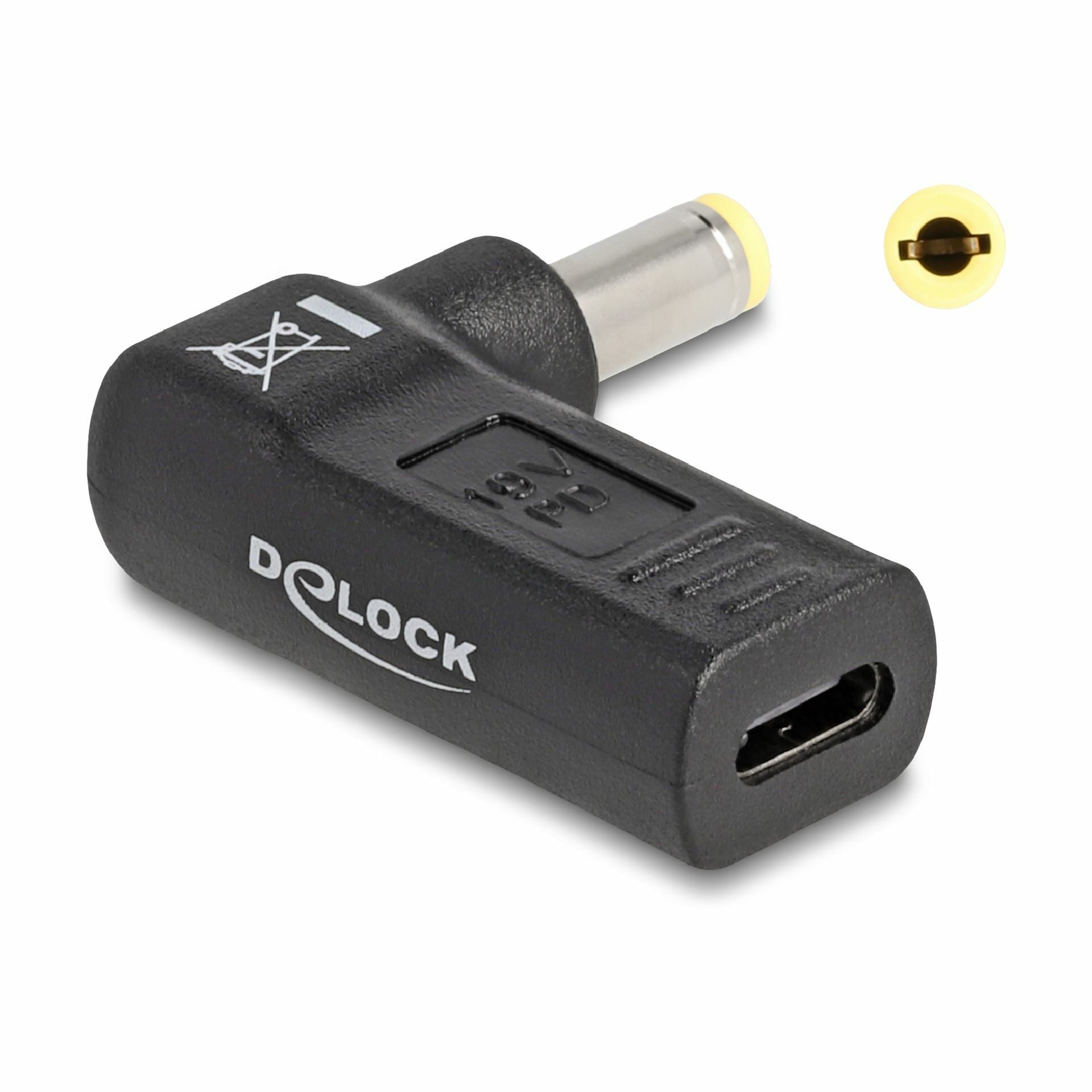 Delock adapter USB TipC napajalni za prenosnik 60W DC 5,5 fi x 2,5mm ...