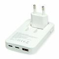 Picture of Roline polnilec 65W USB 2xTipC TipA kotni potovalni bel