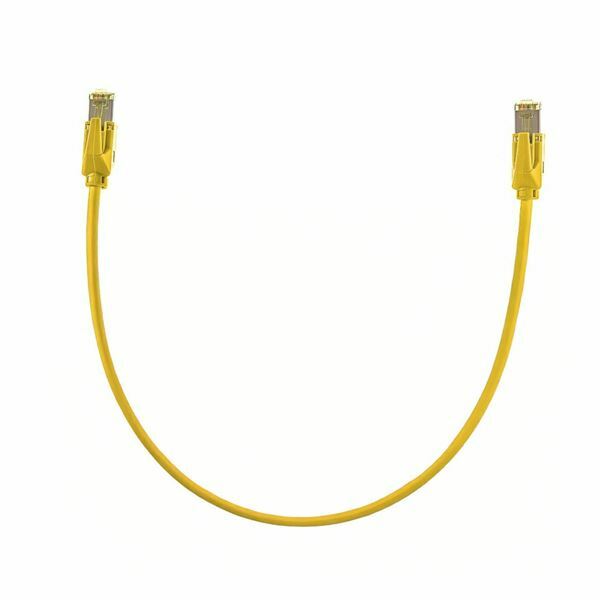 KELine patch SFTP CAT.6A 0,25m rumen KEL-C6A-P-0025-YE