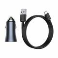 Picture of Baseus polnilec avtomobilski 12V 24V 40W TipC TipA PD QC s kablom siv TZCCJD-0G