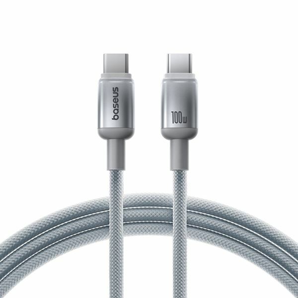 Baseus kabel USB C-C 2m 100W 20V 5A Discolor pleten siv E0420703