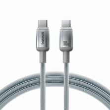 Baseus kabel USB C-C 1m 100W 20V 5A Discolor pleten siv E0420702