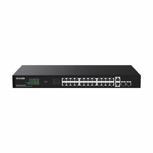 Tenda stikalo Giga 26-port rack 24x PoE 2xSFP TEG1128P-24-250W