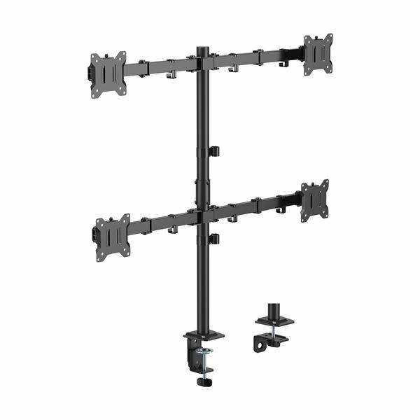 SBOX namizni nosilec za 4x monitor LCD-352/4-3 črn