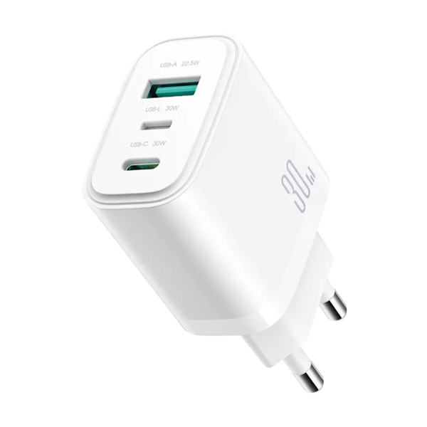 Joyroom polnilec 30W USB TipC TipA Lightning QC PD bel JR-TG6