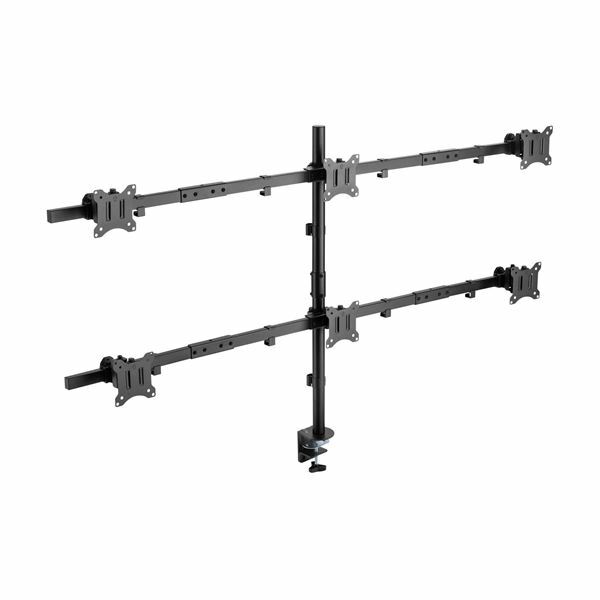 SBOX namizni nosilec za 6x monitor LCD-352/6 črn