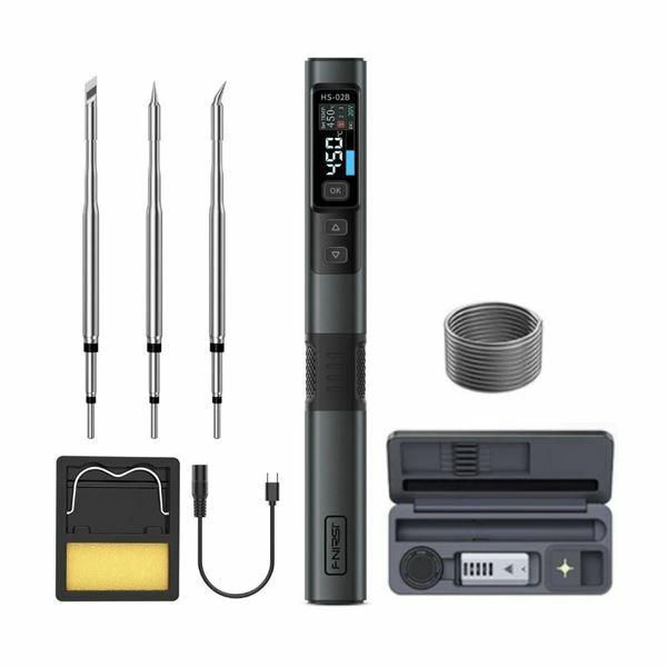 Fnirsi prenosni spajkalnik TipC 100W set v ohišju HS-02B Plus Tool Box
