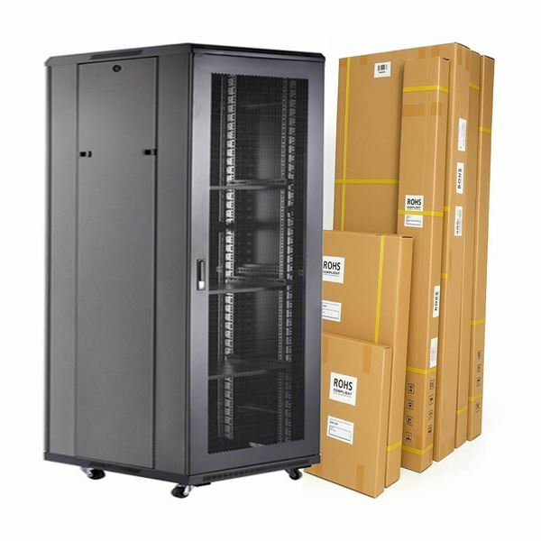 DATECH kabinet 42U 2055 800x1000 črn perf. vrata sp./zd.+polica DT3.8042.9001