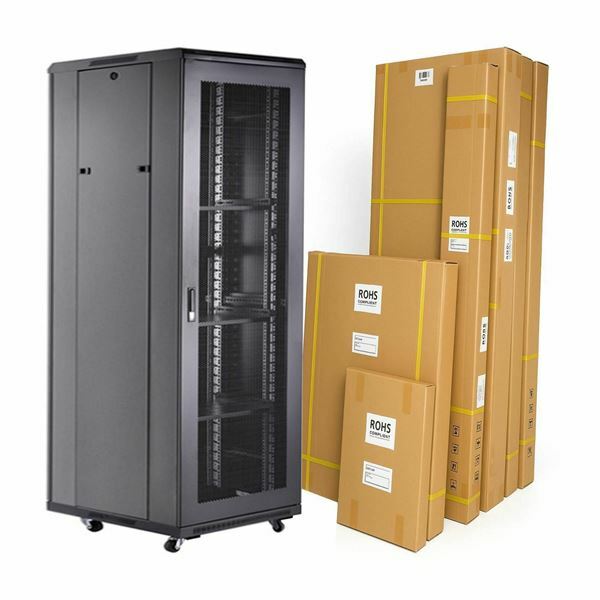 DATECH kabinet 42U 2055 800x800 črn perf. vrata sp./zd.+polica DT3.8842.9001