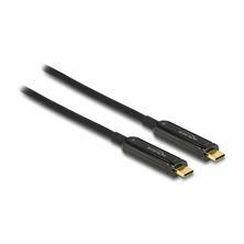 Delock kabel USB DisplayPort aktivni optični C-C 4K 60Hz 25m črn 84126