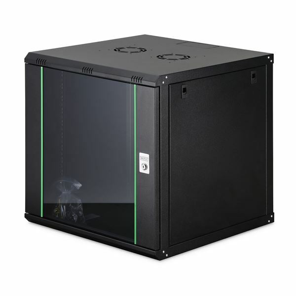 Digitus zidni kabinet 12U 638 600x600 črn sestavljen DN-19 12U-6/6-EC-SW