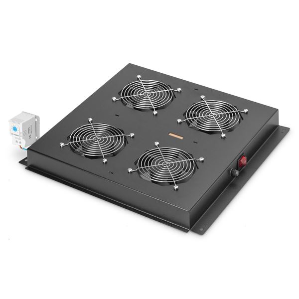 Digitus hladilna enota 4x ventilator s termostatom črna DN-19 FAN-4-B-N pošk.