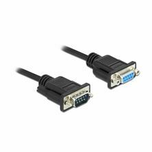 Slika Delock null modem kabel DB9Ž-DB9Ž RS-232 2m črn 86616