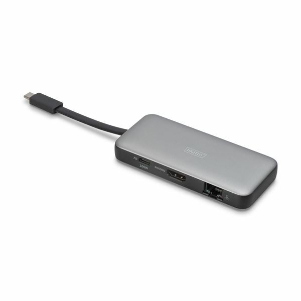 Digitus priklopna postaja USB 3.2 TipC 7v1 4K črna potovalna DA-70916