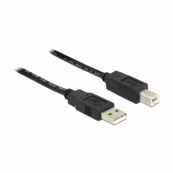 Delock kabel USB 2.0 A-B 20m črn 83557