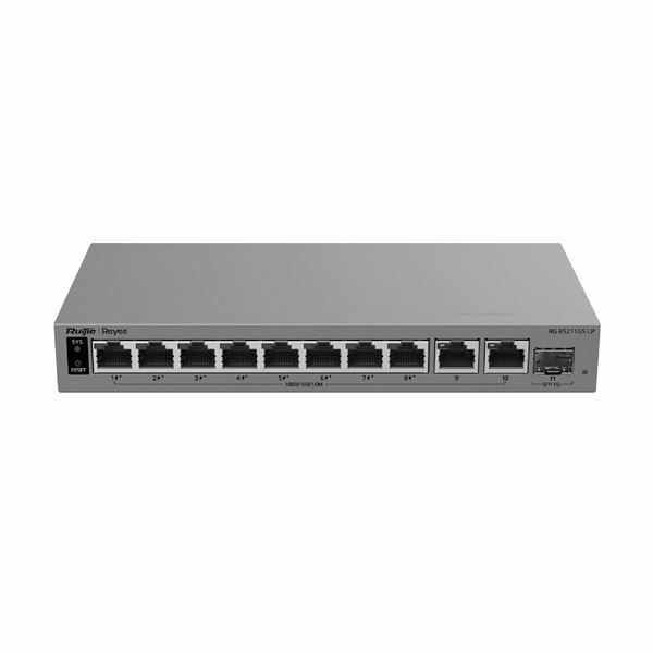 Picture of Ruijie-Reyee stikalo Giga 10-port 8xPoE+ 70W SFP kovinsko Managed RG-ES211GS-LP