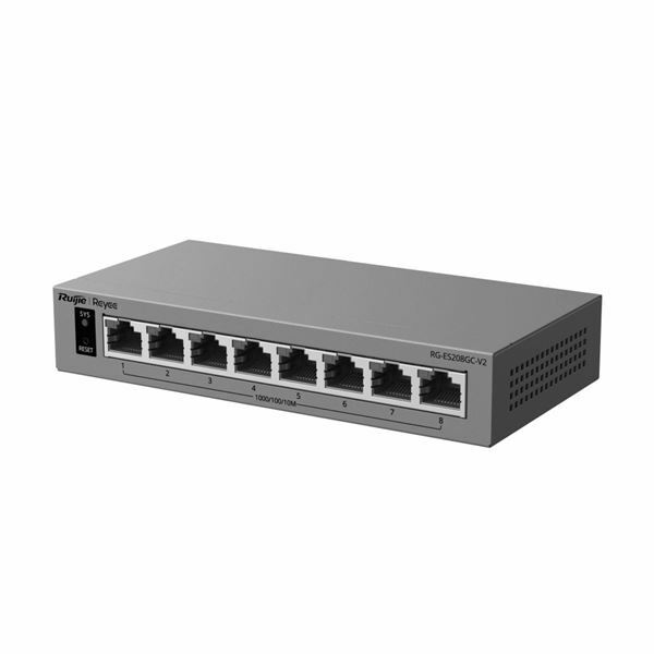 Ruijie-Reyee stikalo Giga 9-port kovinsko ohišje Managed RG-ES208GC-V2