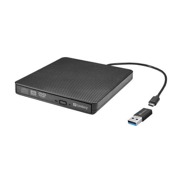 Sandberg zunanji zapisovalnik Mini DVD- RW 8x USB TipA/TipC Slim črn 136-62